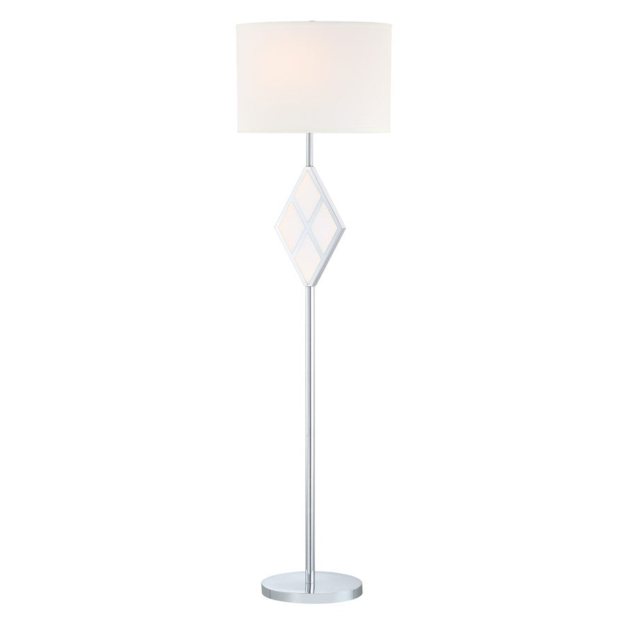 Lite Source Molten 2 Light Floor Lamp LED, Chrome/White, 100W/4.7W - LS-83372