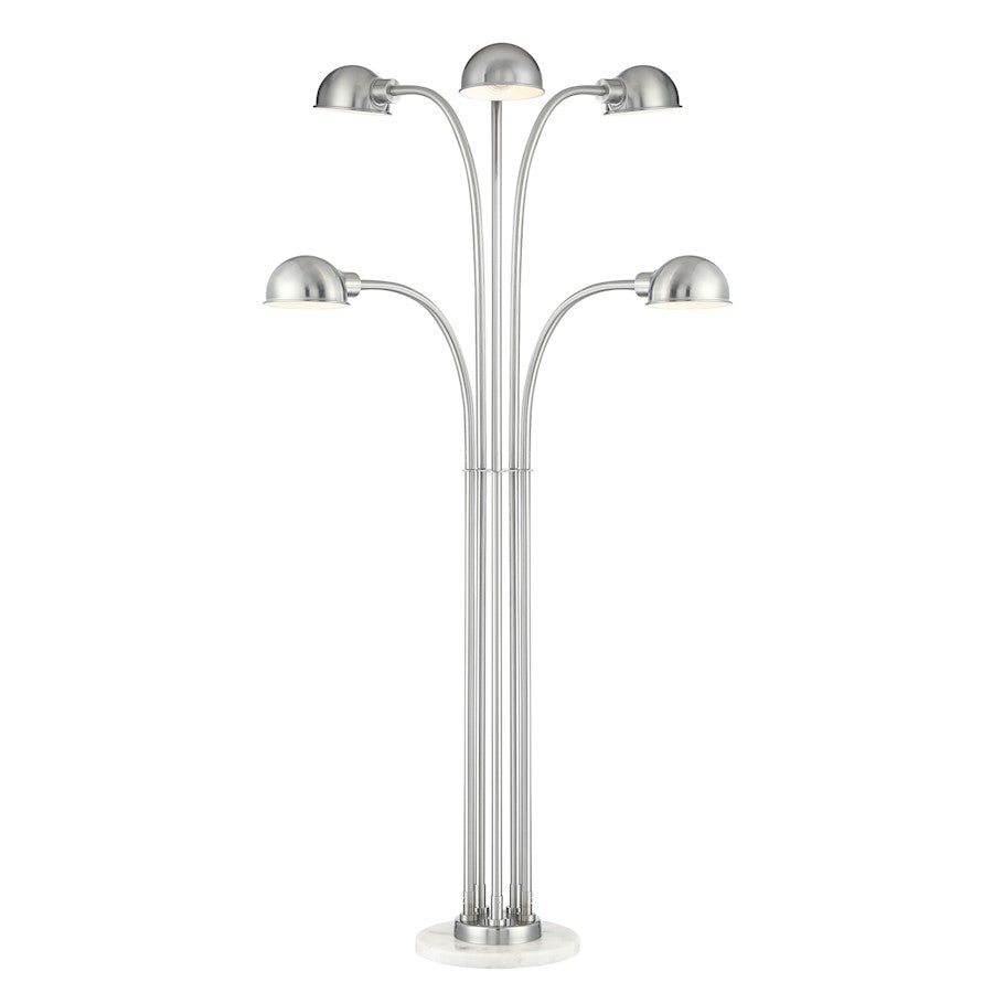 Lite Source Rowley 5-Light Floor Lamp, Brushed Nickel/Metal, 40W - LS-83408