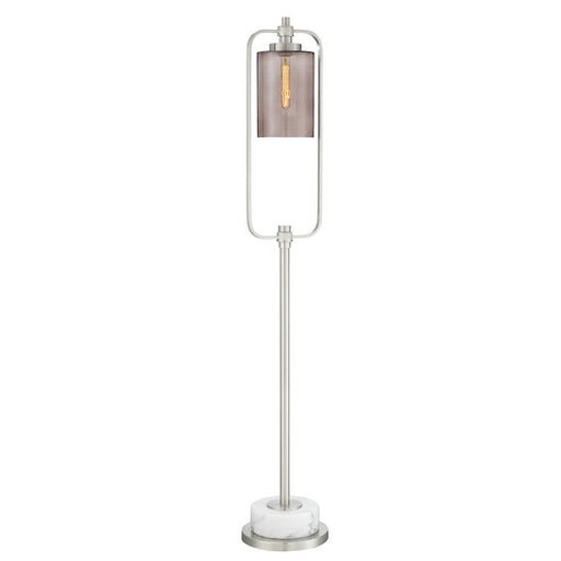 Lite Source Lubbock 1 Light Floor Lamp, Brushed Nickel/Marble/Smoke - LS-83440