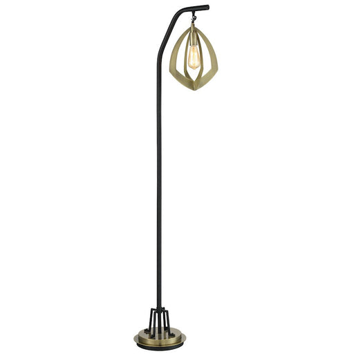 Lite Source Rogerton 1 Light Floor Lamp, Brass/Black/Metal, 60W - LS-83445