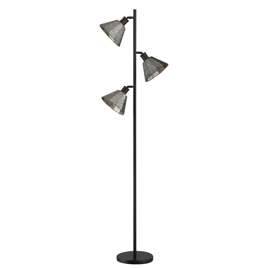 Lite Source Busson 3-Light Floor Lamp, Metal/Dark Brown, 40W - LS-83497