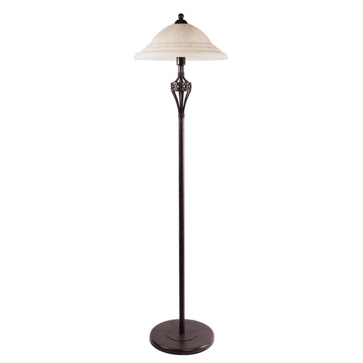 Lite Source Crown 2 Light Floor Lamp Dark Brown/Glass, 60W - LS-9357H