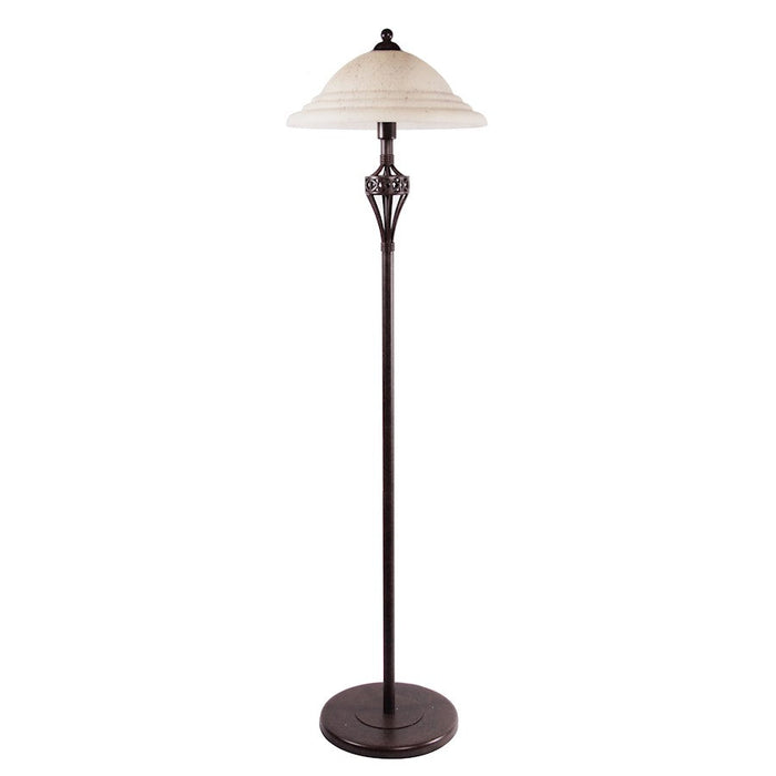 Lite Source Crown 2 Light Floor Lamp Dark Brown/Glass, 60W - LS-9357H