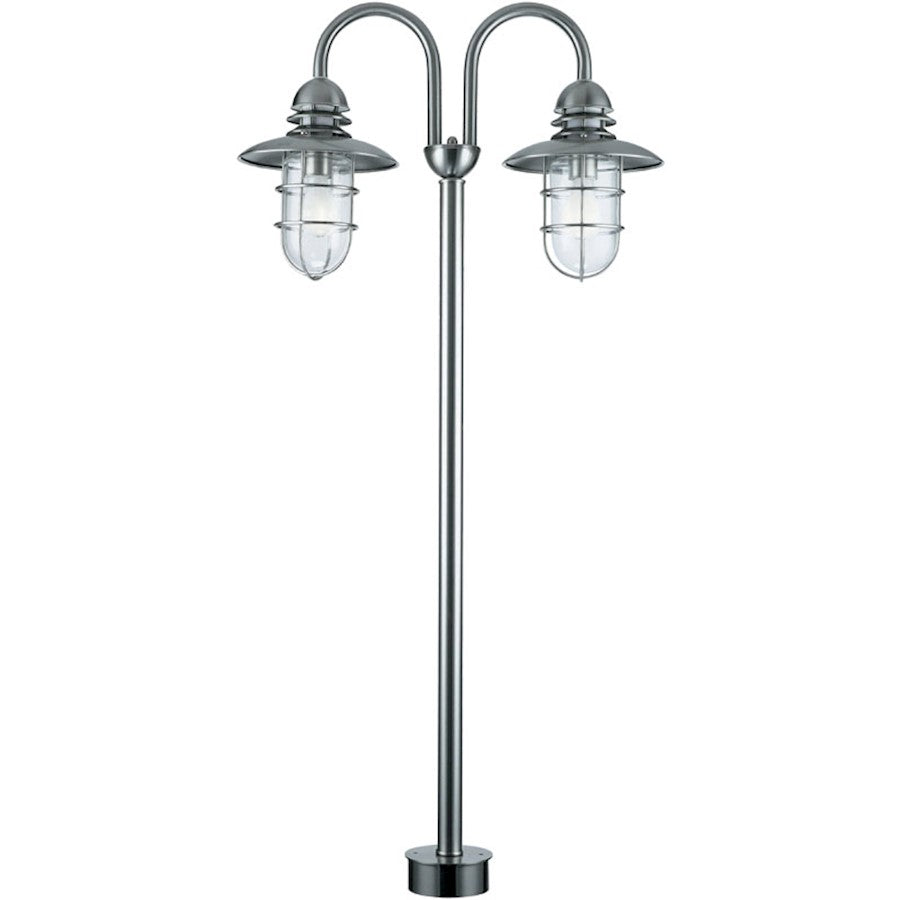 Lite Source Lamppost 2-Light Outdoor Lantern, Stainless Steel 60W - LS-98682STS