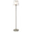 Lite Source Helmut Double 1 Light Floor Lamp, Steel/Frost, 100W - LS-9955PS-FRO