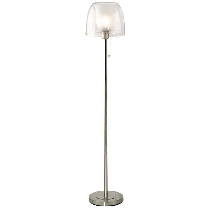 Lite Source Helmut Double 1 Light Floor Lamp, Steel/Frost, 100W - LS-9955PS-FRO