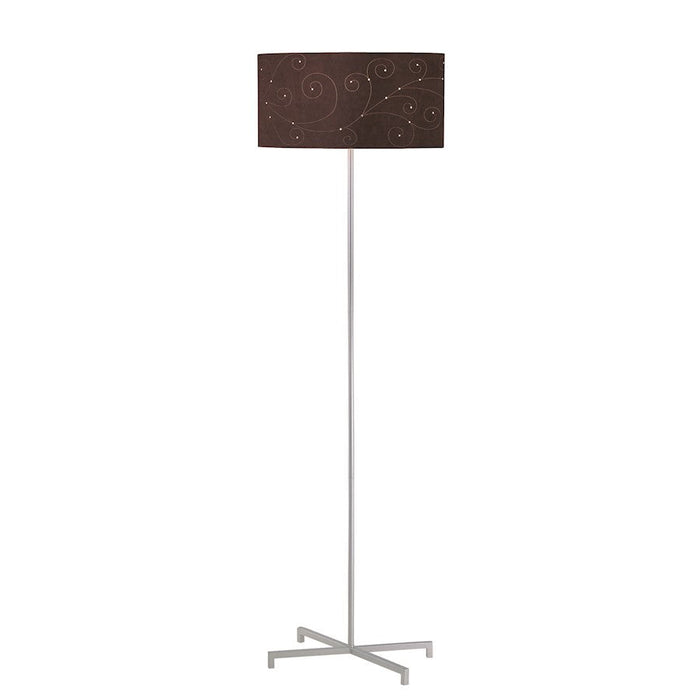 Lite Source Hemsk 1 Light Floor Lamp, Silver/Coffee Laser Cut, 25W - LSF-81362