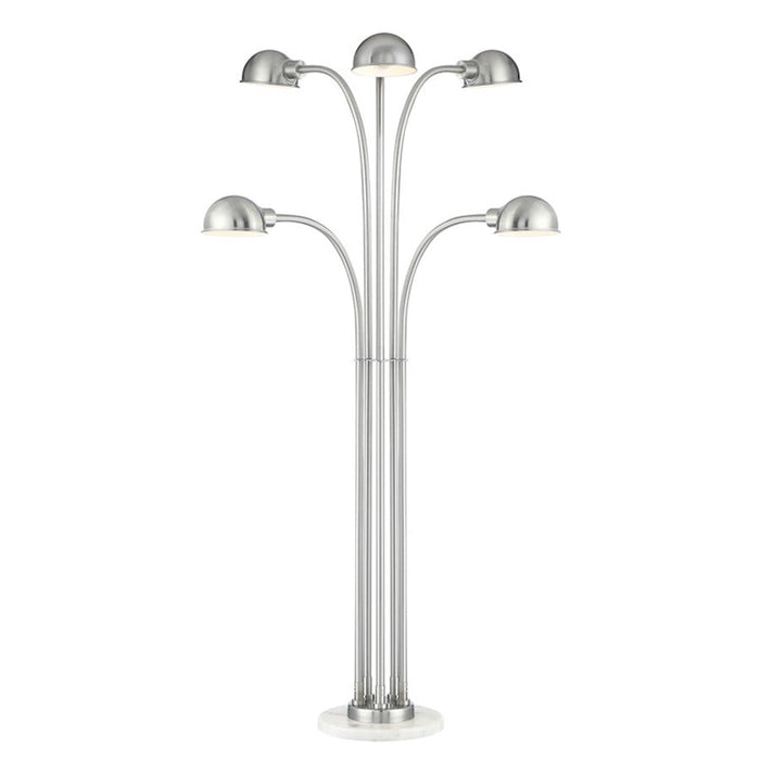 Lite Source Rowley 5-Light Floor Lamp, Brushed Nickel/Metal, CFL 13W - LSF-83408