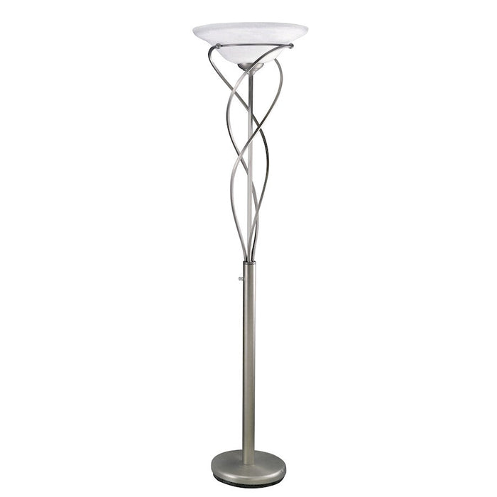 Lite Source Majesty 1 Light Torchiere/Swirl, Stainless Steel/Cloud - LSF-9640SS