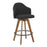 LumiSource Ahoy Counter Stool, Walnut Bamboo/Black Fabric - B26-AHOYFLORALWLBK