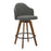 LumiSource Ahoy Counter Stool in Walnut Wood/Grey Fabric - B26-AHOYUPWLGY