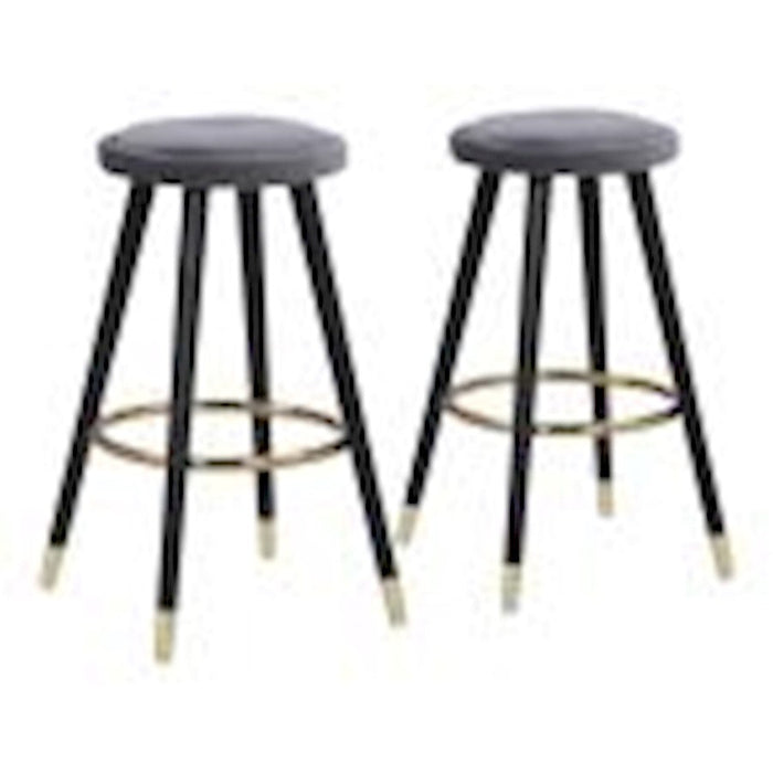 LumiSource Cavalier Set of 2 Counter Stool, Black/Silver/Gold - B26-CAVLERBKVSV2