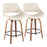 LumiSourceo Set of 2 Counter Stool, Walnut Wood/Cream/Black - B26-FBCO2XWLCR2