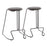 LumiSource Finn Set of 2 Counter Stool in Black Steel/Grey PU - B26-FINNBKGY2