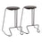 LumiSource Finn Set of 2 Counter Stool in Grey Steel/Grey PU - B26-FINNGYGY2