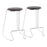 LumiSource Finn Set of 2 Counter Stool in White Steel/Grey PU - B26-FINNWGY2