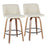 LumiSource Toriano Round Counter Stool, Set of 2, Walnut/Cream - B26-TRNO2QWLCR2