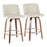 LumiSource Toriano Counter Stool, Set of 2, Walnut Wood/Cream - B26-TRNO2RWLCR2