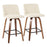 LumiSource Toriano SQ Counter Stool, Set of 2, Walnut/Cream - B26-TRNO2XWLCR2