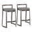 LumiSource Fuji Counter Stool, Set of 2, Antique Metal/Grey PU - B28-FUJDXANGY2