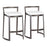 LumiSource Fuji Counter Stool, Set of 2, Antique Metal/White PU - B28-FUJDXANW2