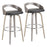 LumiSource Grotto Set/2 Barstool, Lt Grey Wood/Black/Chrome - B30-GROTTORLGYBK2