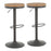 LumiSource Dakota Set of 2 Barstool in Grey Metal/Bamboo - BS-DAKGY2