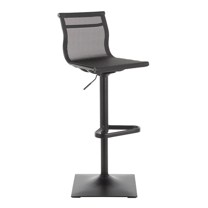 LumiSource Mirage Barstool in Black Metal/Black Mesh - BS-MIRAGEBKBK