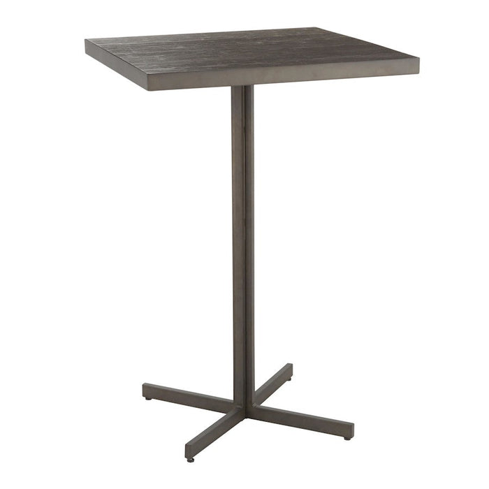 LumiSource Fuji Bar Table in Antique Metal/Espresso Bamboo - BT-FUJIANE