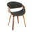 LumiSource Curvo Chair, Walnut Wood/Charcoal Fabric - CH-CRVNLWLCHAR