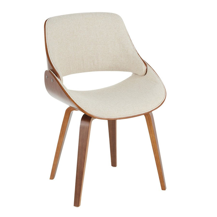 LumiSource Fabrizzi Chair in Walnut Wood/Cream Fabric - CH-FBZZNLWLCR