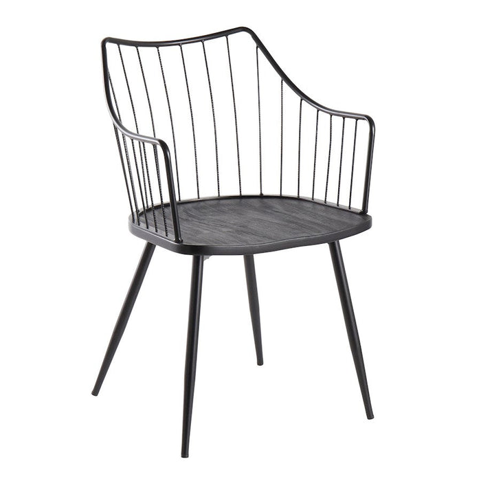 LumiSource Winston Chair in Black Metal/Black Wood - CH-WINSTONBKBK