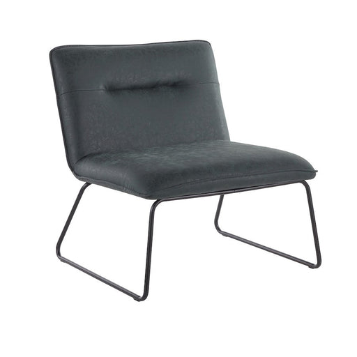 LumiSource Casper Accent Chair in Black Metal/Green PU - CHR-CASPERBKGN