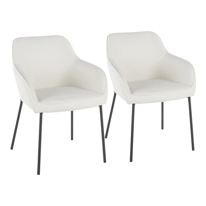 LumiSource Daniella Set of 2 Dining Chair, Black/Cream - DC-DANIELLABKCR2