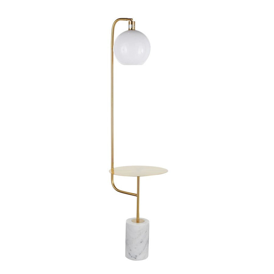 LumiSource Symbol Floor Lamp & Side Table, Marble/Gold/White - L-SYMBOLFLTAUWM