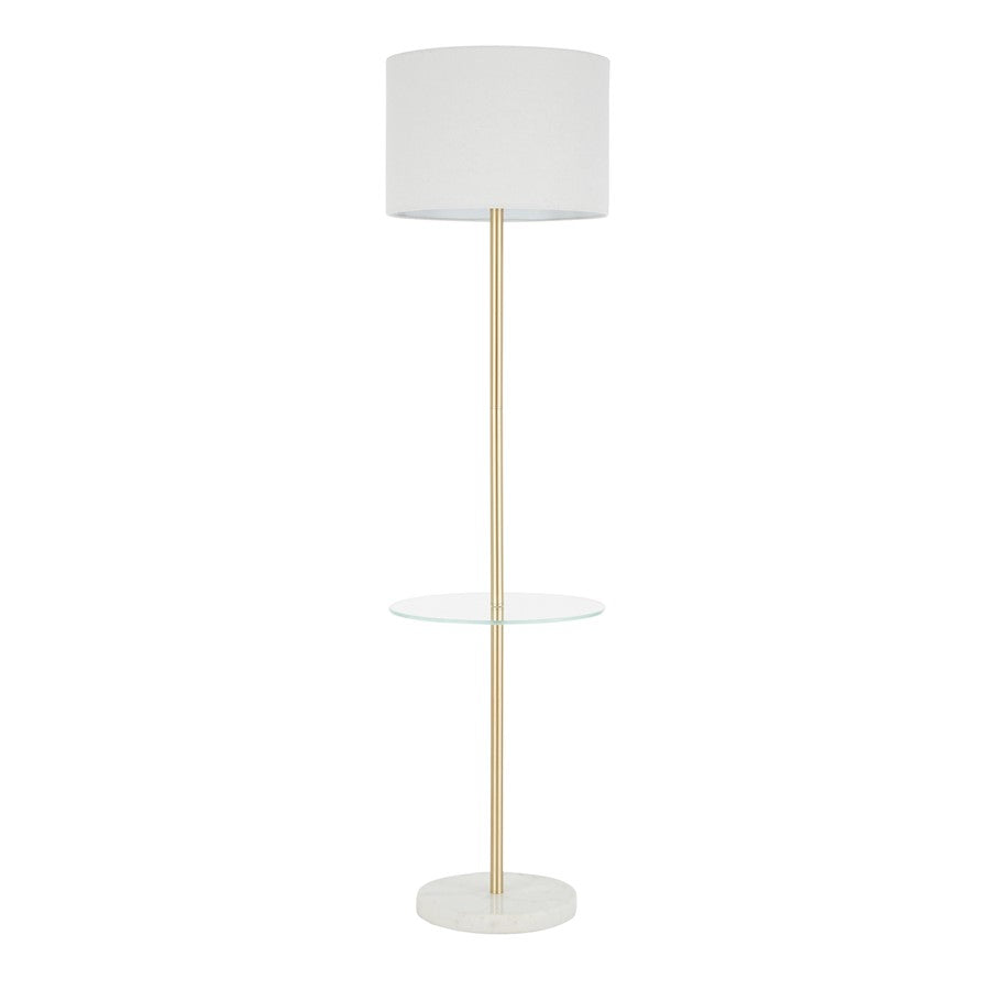 LumiSource Chloe Floor Lamp, White Marble/Gold Metal - LS-CHLOEWMBAUW