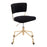 LumiSource Tania Task Chair in Gold Metal/Black Velvet - OC-TANIAAUVBK