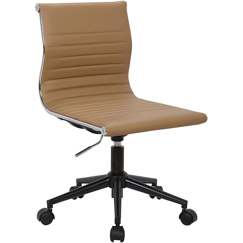 LumiSource Dakota Task Chair Set, Black/Camel PU - ODKTABKBN-OBCDKTABKBNSWFTANCA