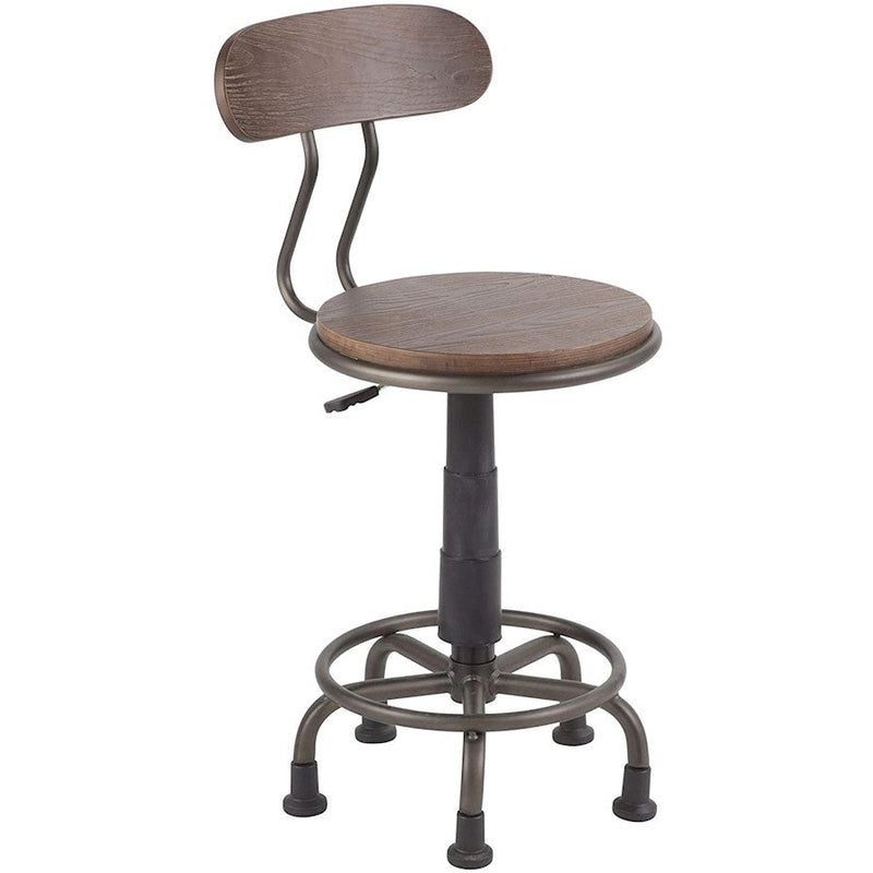 LumiSource Dakota Task Chair Set, Black/Brown PU - ODKTABKBN-OBCDKTABKBNSWFTANMB