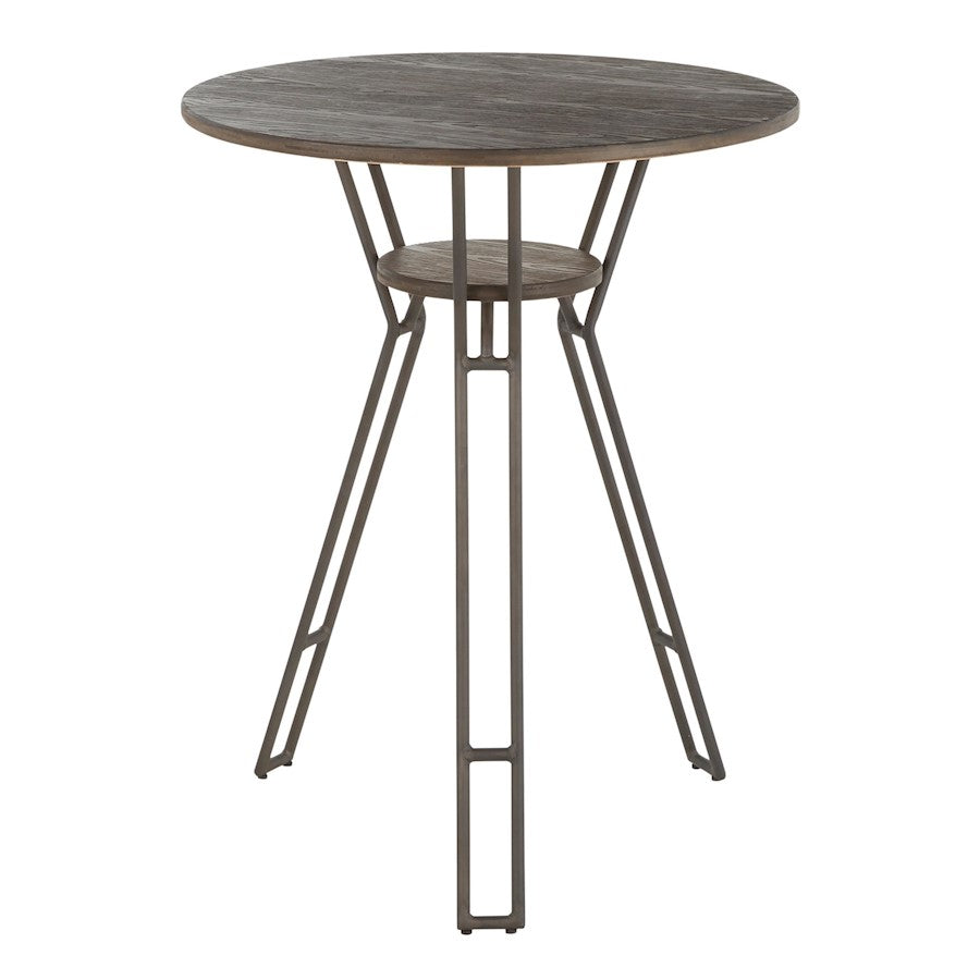 LumiSource Folia Counter Table in Antique Metal/Espresso Bamboo - T36-FOLIAANE