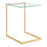 LumiSource Zenn End Table, Gold Metal/Clear Glass - TB-ZENNAU-GLS