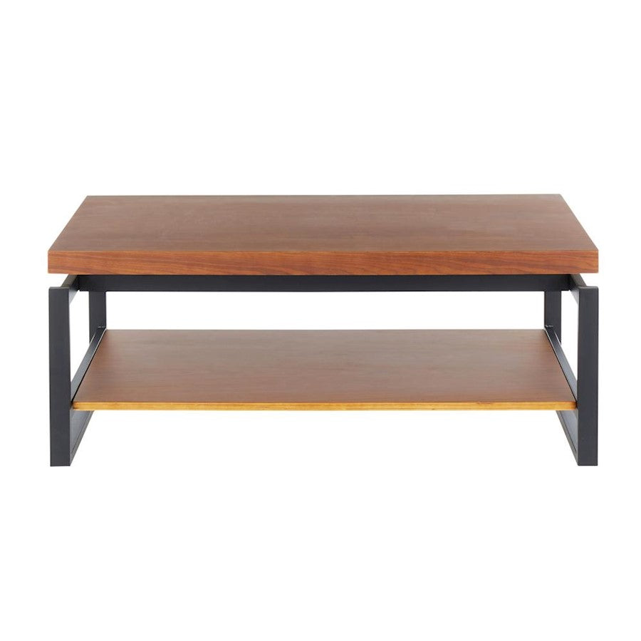 LumiSource Drift Coffee Table, Black Metal/Walnut Wood - TC-DRIFTBKWL