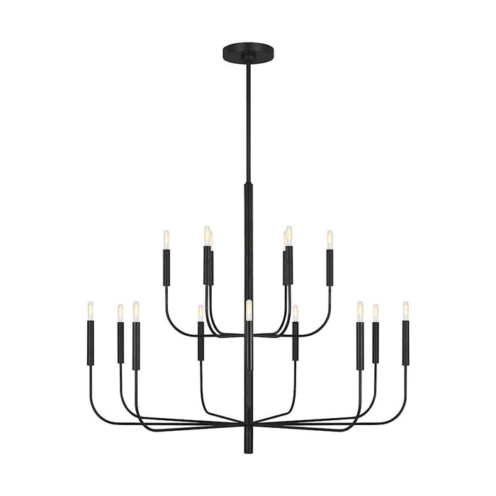 Ellen Brianna 15 Light Two-Tier Chandelier, Aged Iron - EC10015AI