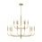 Ellen Brianna 15 Light Two-Tier Chandelier, Burnished Brass - EC10015BBS