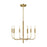 Ellen Brianna 6 Light Chandelier, Burnished Brass - EC1006BBS