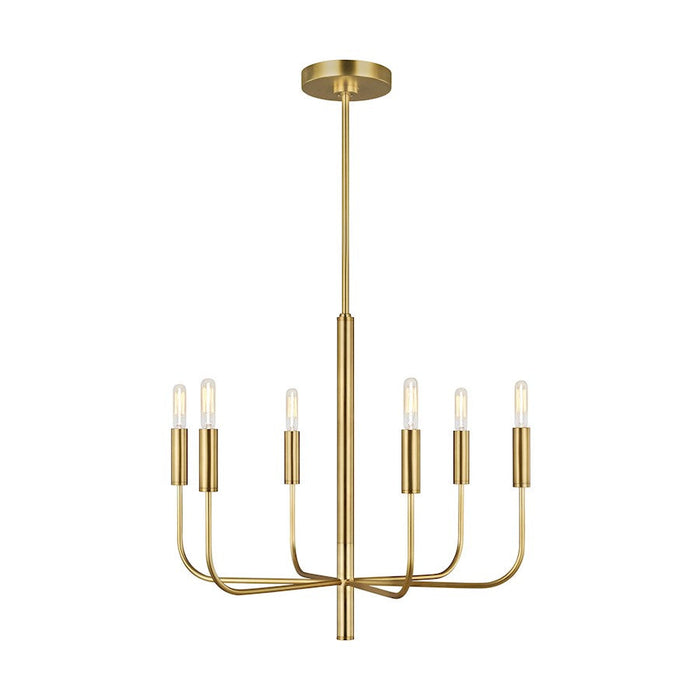 Ellen Brianna 6 Light Chandelier, Burnished Brass - EC1006BBS