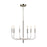 Ellen Brianna 6 Light Chandelier, Polished Nickel - EC1006PN