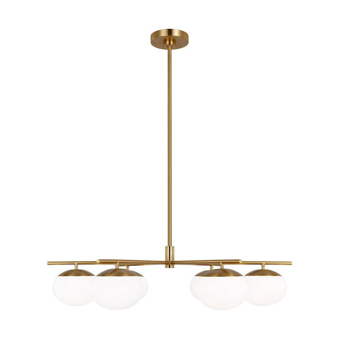 ED Ellen DeGeneres Lune 6 Light 34" Chandelier, Brass/Milk White - EC1246BBS