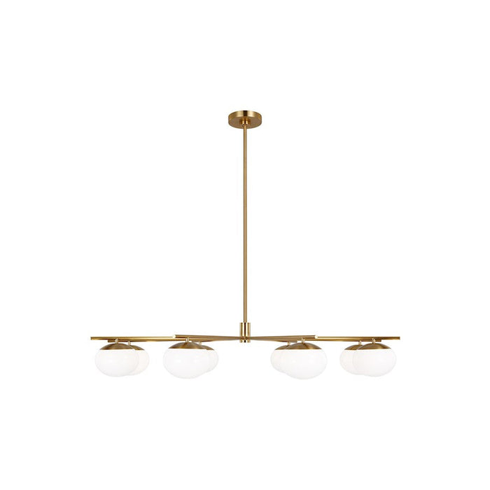 ED Ellen DeGeneres Lune 8 Light 49" Chandelier, Brass/Milk White - EC1258BBS