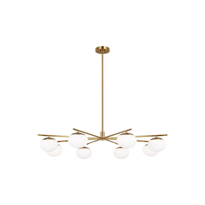 Visual Comfort Studio DeGeneres Lune 8 Light 49" Chandelier, AG/Milk